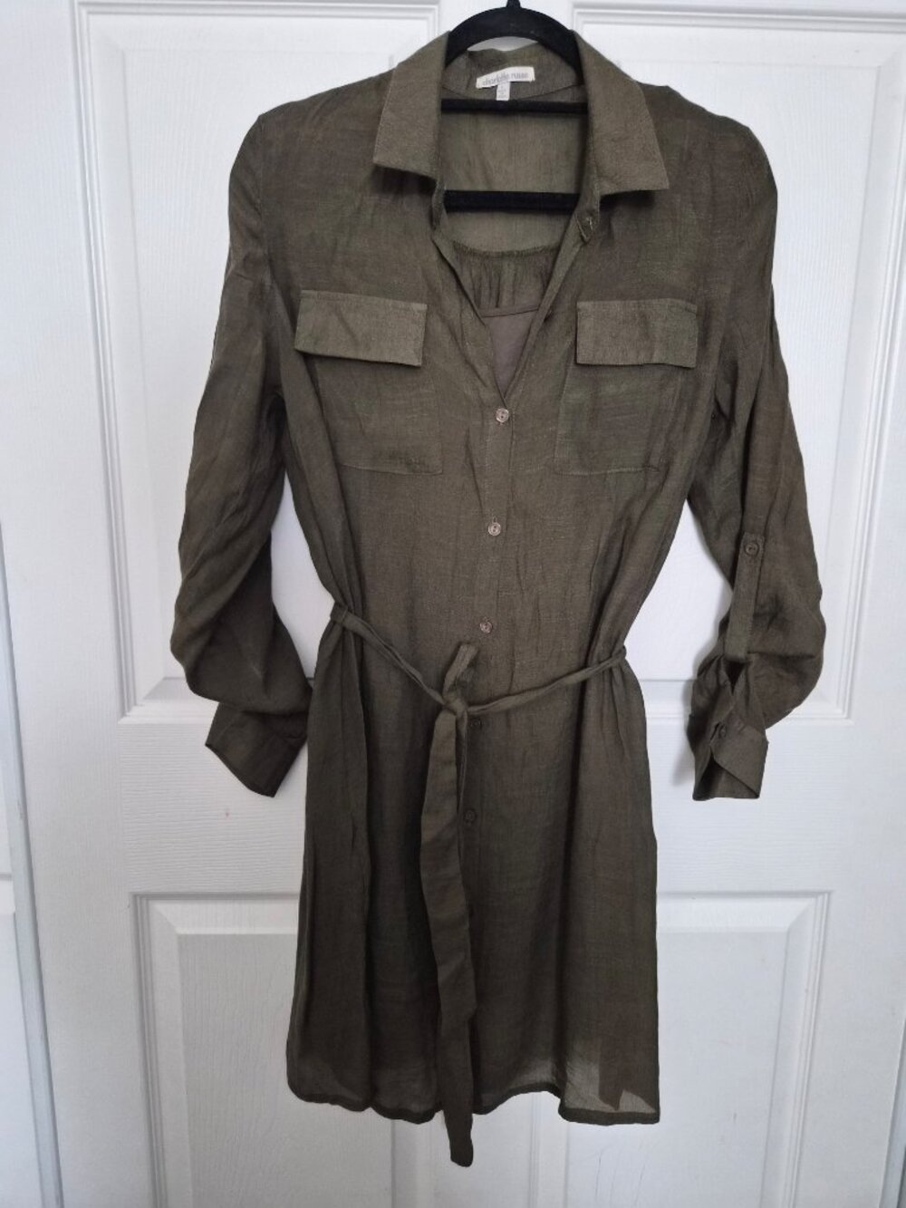 Charlotte Russe Olive Green Shirt Dress
